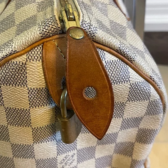 LOUIS VUITTON Damier Azur Speedy 30 Hand Bag Authentic, Vintage - Picture 3 of 14